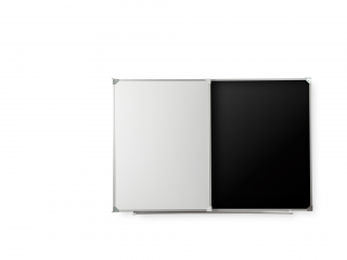 Двухэлементная(Л) магнитная полимерная школьная доска 3000х1000 комбинированная(черный/маркер)