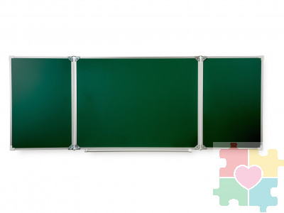Трёхэлементная магнитная полимерная школьная доска 2000х750 (меловая)