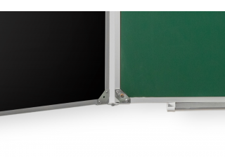 Трёхэлементная магнитная полимерная школьная доска 2000х750 комбинированная(зеленый\черный)