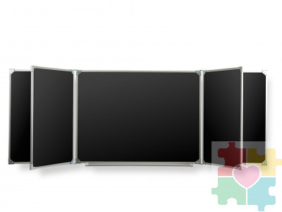 Пятиэлементная магнитная полимерная школьная доска 3400х1000 чёрная