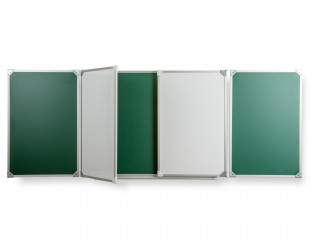 Пятиэлементная магнитная полимерная школьная доска 3000х1200 комбинированная(мел\маркер)