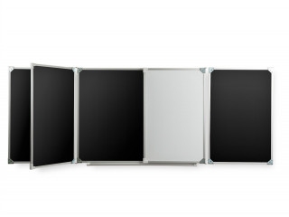 Пятиэлементная магнитная полимерная школьная доска 3400х1000 комбинированная(черный/маркер)