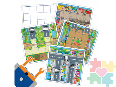 Комплект тематических полей "Городские истории с роботом Ботли" (5 элементов)