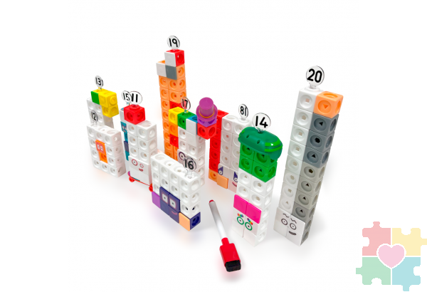 Соединяющиеся кубики Numberblocks, с карточками. От 11 до 20