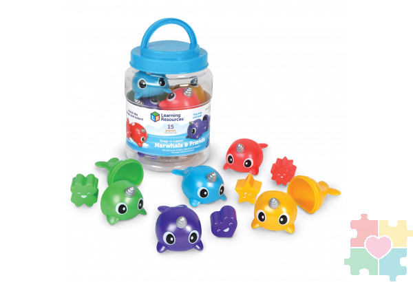 Развивающая игрушка "Нарвалы учат формы" (серия Snap-N-Learn, 15 элементов)