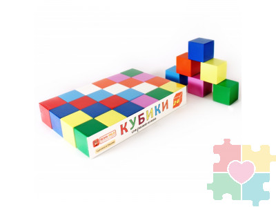 Кубики деревянные, окрашенные 24 шт.