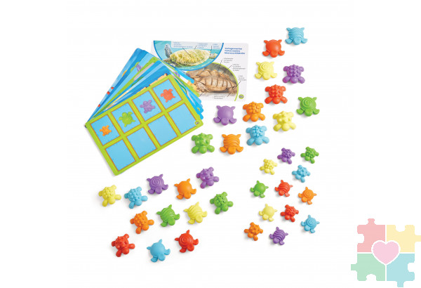 Развивающая игрушка "Тактильные черепашки с карточками" (46 элементов)