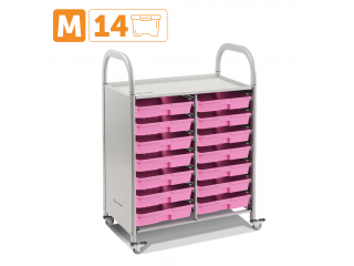 Мобильный стеллаж M с 14 контейнерами  1126х795х475 мм  14 малых контейнеров