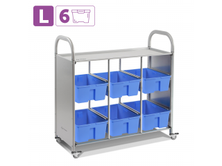 Мобильный стеллаж L с 6 контейнерами  1126х1180х475 мм  6 средних контейнеров