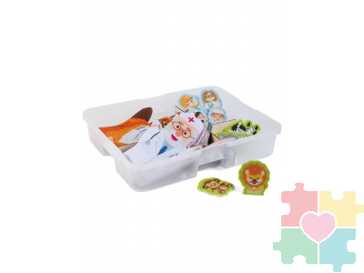 Кукольный театр Профессии и животные / 20 персонажей в системе хранения Игротека