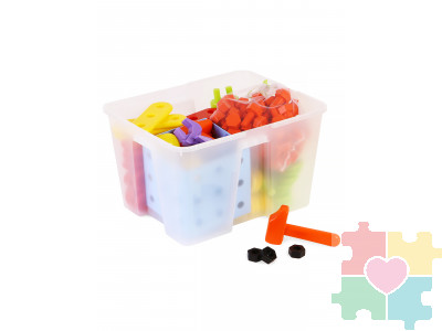 Крупногабаритный конструктор Мультистрой / 105 деталей в системе хранения