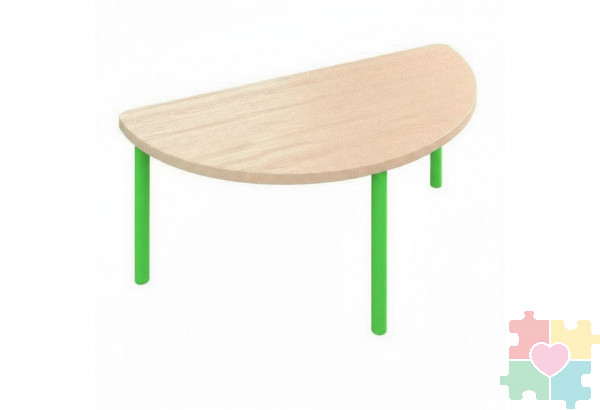 Стол детский полукруглый 520 / зелёный Стол детский полукруглый 520 / зелёный