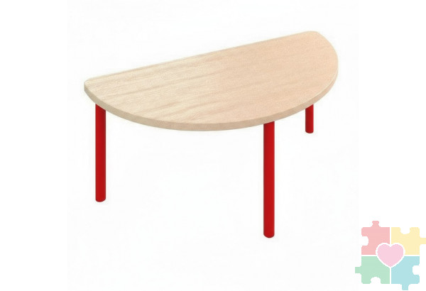 Стол детский полукруглый 520  / красный Стол детский полукруглый 520  / красный