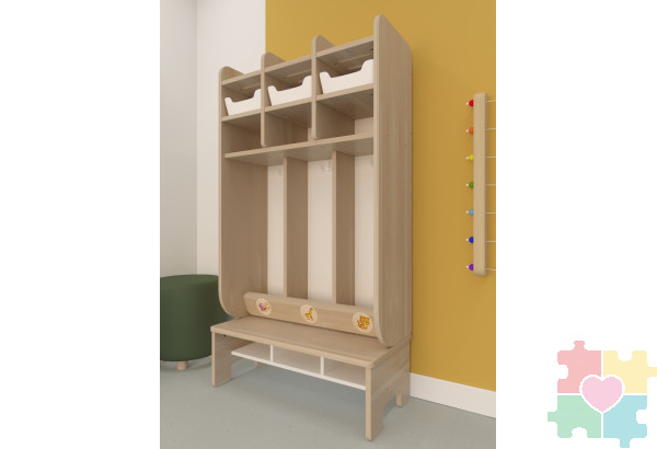 Открытый подвесной шкаф для раздевалки / 3 секции Открытый подвесной шкаф для раздевалки / 3 секции