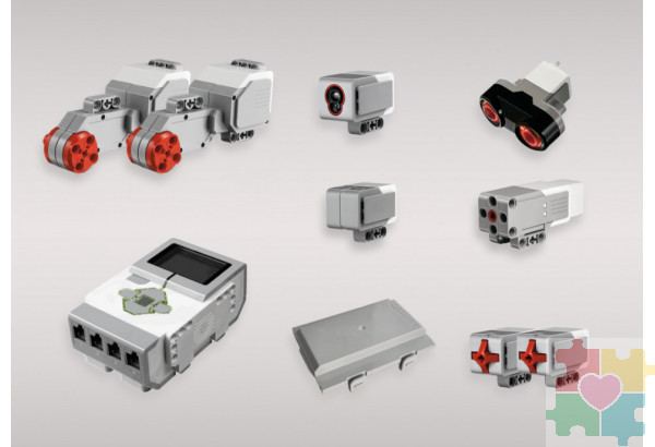 Комплект для занятий робототехникой с пластиковыми боксами для хранения деталей (сборка А45544-00 и А45560-00)