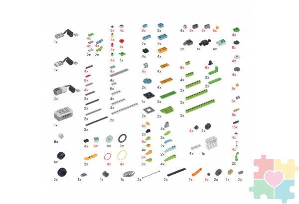 Набор для занятий робототехникой с пластиковым боксом, дополнительным мотором, зарядным устройством, аккумуляторами и запасным набором деталей (сборка 45300-02)