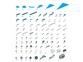 Набор для занятий робототехникой с пластиковым боксом для хранения деталей (сборка А9686-00)