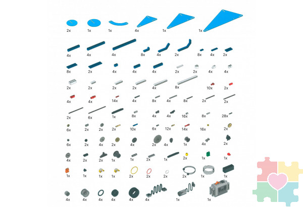 Набор для занятий робототехникой с пластиковым боксом для хранения деталей (сборка А9686-00)